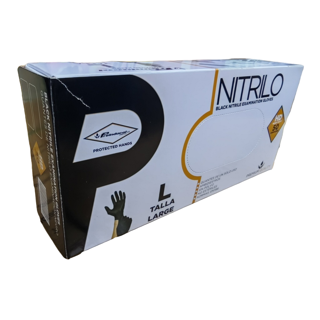 Guantes de Nitrilo Negros HD #10