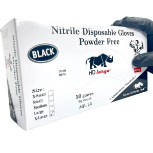 Guantes de Nitrilo Negros HD #10