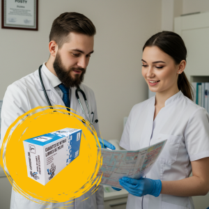 Guantes de Nitrilo Libres de Polvo Azules