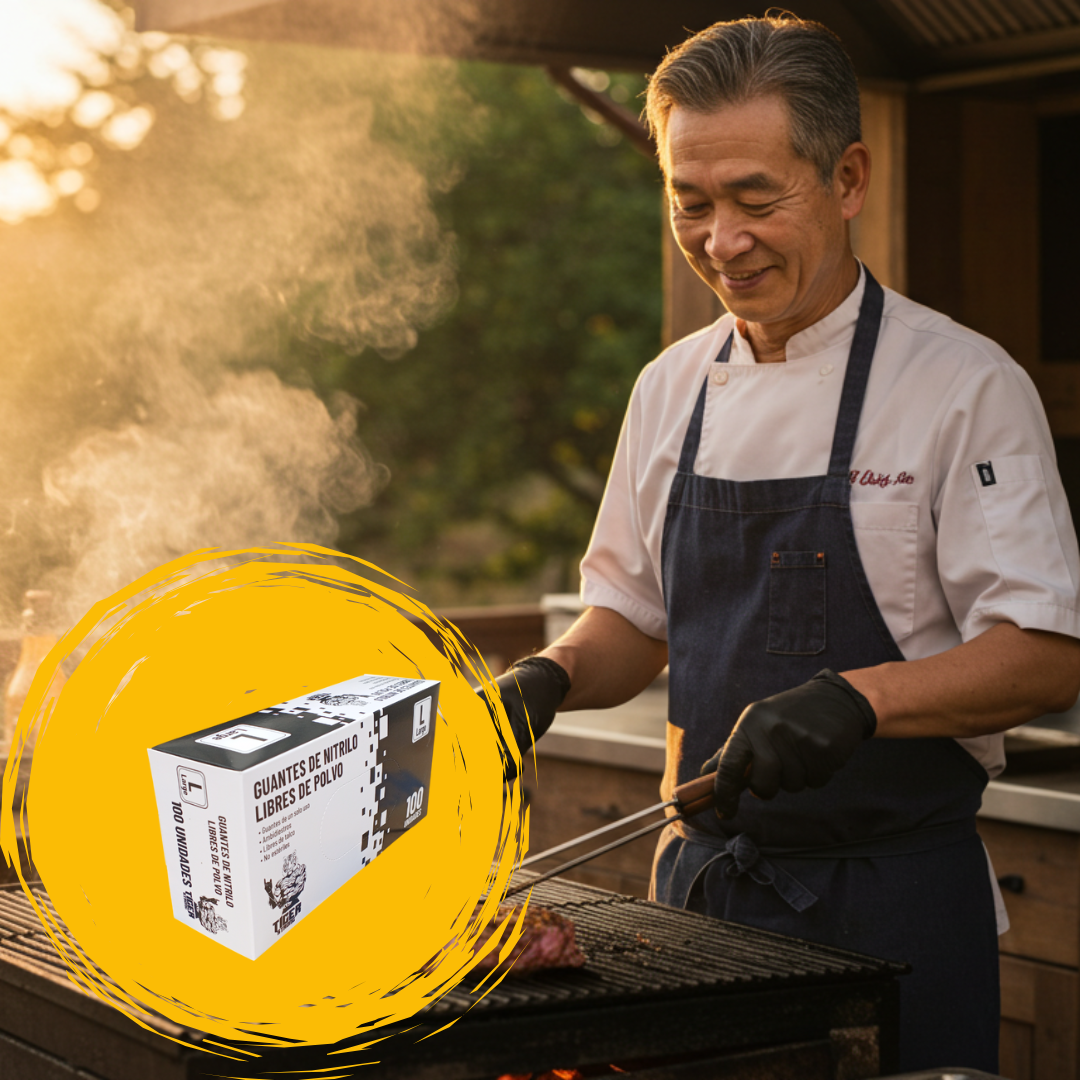 Guantes de Nitrilo Libres de Polvo Negros